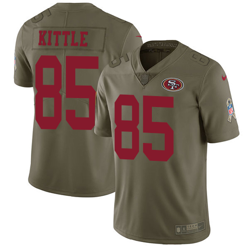San Francisco 49ers Limited Olive Men George Kittle NFL Jersey 85 2017 Salute to Service